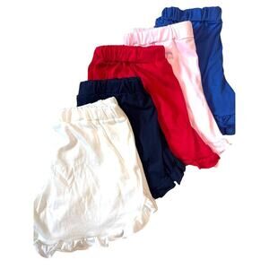 Lot of 5 Sunshine Swing Girls Pull On Shorts With Ruffles Size 14 Pink Blue Red